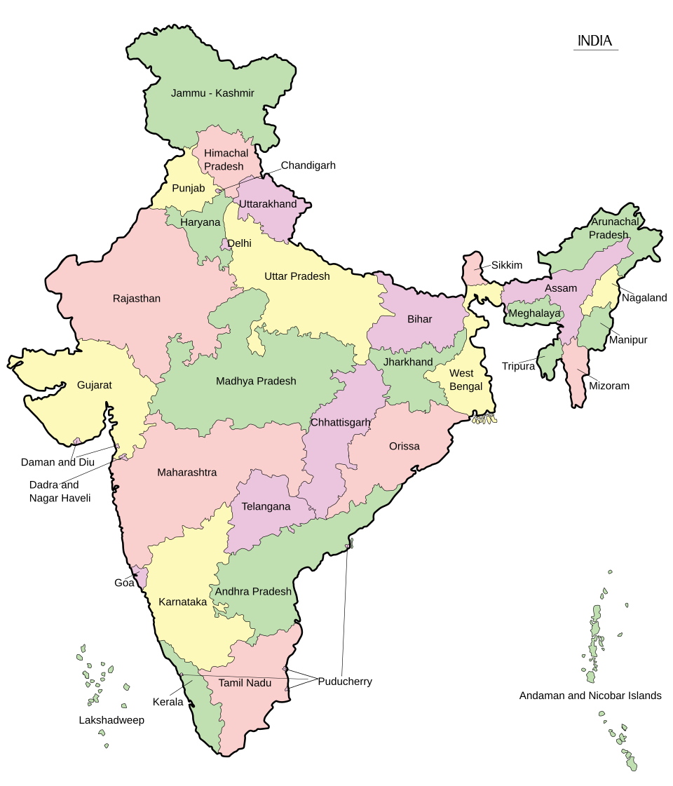 Detailed India map showing RL & Sons locations