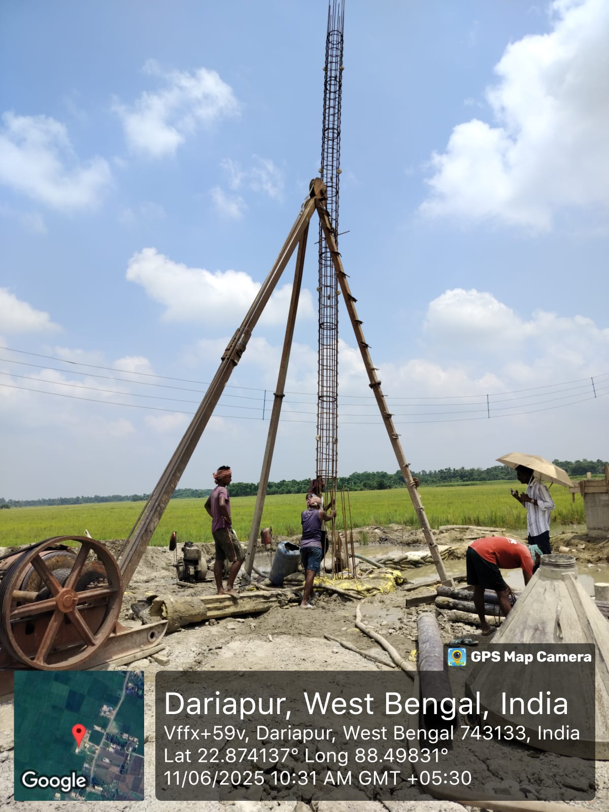 Borewell and pipeline